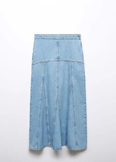 düyməli cins ətəklər: MANGO Xs (xxs) YENI Denim uzun ətək - Model: A-kəsimli, maxi — 2
