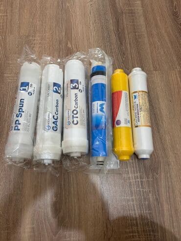 Кулеры и диспенсеры для воды: Puretech su filtrləri üçün kartriclər dəsti. Dəstdə 3 önləyici filtr — 9