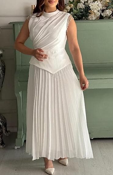 ağ paltar: Ağ rəngli zərif maxi paltar 1 defe geyinilib elciliye 40 razmer 60 — 1