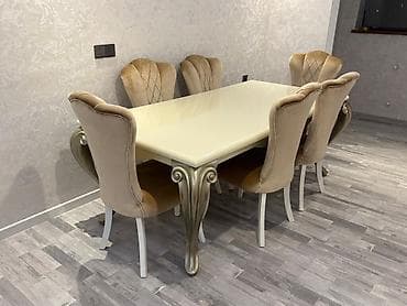 bağ stol: Qonaq otağı üçün, Açılmayan, Dördbucaq masa, 6 stul — 1