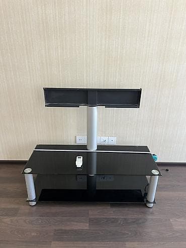 TV stendi və divar üçün montaj paneli - Material: qalın temperli şüşə