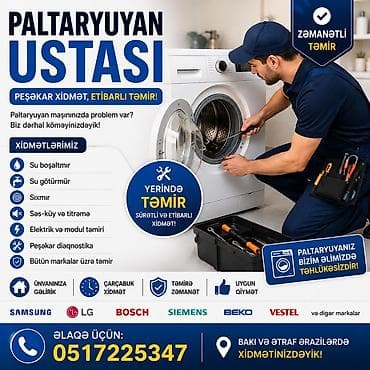 Paltaryuyan ustası – peşəkar xidmət, etibarlı təmir Xidmətlər: - Su