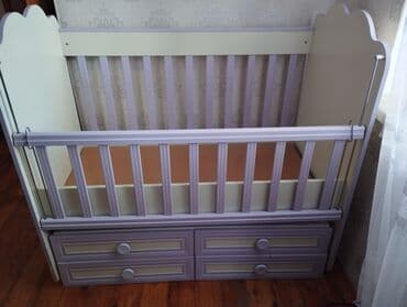 детская кроватка бу: Oğlan və qız üçün, İşlənmiş, Beşik, Matrassız — 3