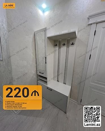 1 qapı, Güzgülü, Ağ, Digər material, Açılan, Düz dolab lalafo.az -da 1 qapı, Güzgülü, Ağ, Digər material, Açılan, Düz dolab