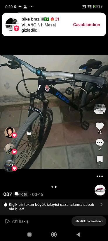 velosbetler: VILANO velosiped - Brend/model: VILANO N1 - Tip: dağ/şəhər istifadə — 1