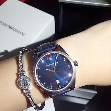 up saatlari: İşlənmiş, Qol saatı, Emporio Armani, rəng - Göy — 2