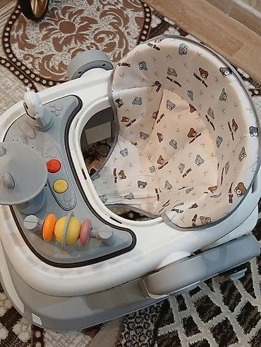 ucuz kunc divan: Uşaq gəzdirəni / yeriyaşdan öyrənmə gəzdirici - Rənglər: ağ-boz — 2