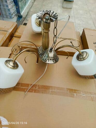 Qab-qacaq və mətbəx ləvazimatları: Çılçıraq, 3 lampa, Şüşə — 3