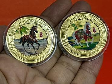 ereb pulu: Zodiak “At ili” temalı kolleksiya xatirə sikkələri – 2 ədəd set - Ön — 4