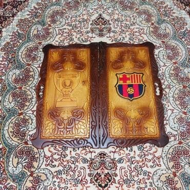 Hovuzlar: Ağac oyma nərd-taxta dəsti - Material: tam ağac (əl işçiliyi oyma — 8