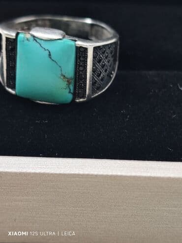 gümüş kişi üzükleri: Üzük, Gümüş, 925 Əyar, Firuzə — 4