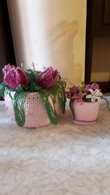 dekor qablar: Suvenir dekor gul balaca 5 manat boyuk 10 manat — 1