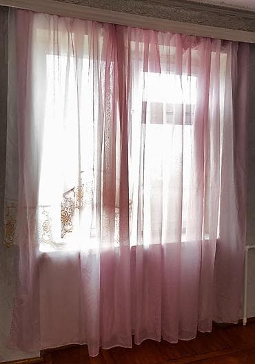 sadə pərdələr: İşlənmiş, Satin Tül, rəng - Çəhrayı, Ödənişli çatdırılma, Ünvandan götürmə — 4