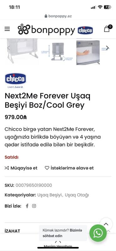manej kravat: Chicco çarpayısı satılır. Chicco mağazasından alınıb(1000azn) Yeni — 7