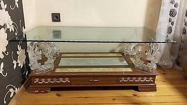 стеклянная мебель на заказ: Прямой стол, Нераскладной, Без колесиков, Стекло, Азербайджан, Без гарантии — 1