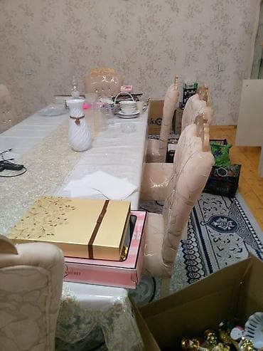 bag stol stullari: Qonaq otağı üçün, Açılmayan, Dördbucaq masa, 8 stul — 2