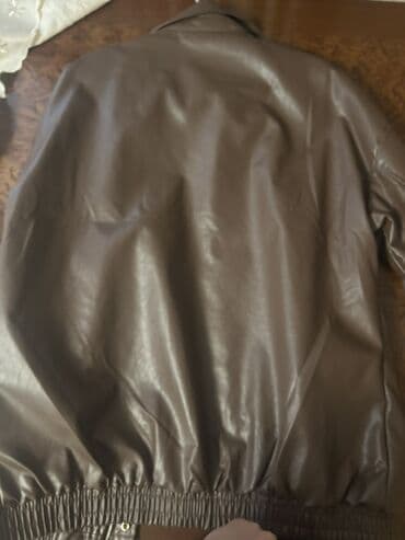 купить кожаную куртку в баку: Qəhvəyi rəngdə dəri görünümlü qadın gödəkcəsi Xl - Model — 2
