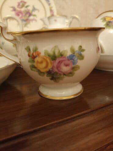 cay dəstləri: Çay dəsti, rəng - Ağ, Farfor, 6 nəfərlik, Almaniya — 12