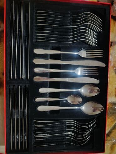 qaşıq dəstləri: 6 xörək 6 desert 6 böyük çəngəl 6 kiçik desetlik çengel 6 çay — 2