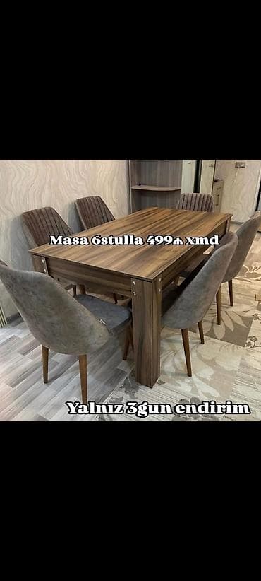 serf qapi: Dördbucaq masa, Qonaq otağı üçün, 6 nəfər — 1