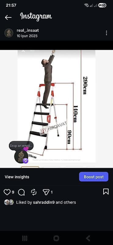 rezin pol: Dörd pilləli məişət nərdivanı - Tip: qatlanan, dayaqlı məişət — 9