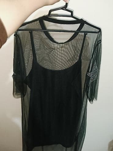 ust geyimləri: Qara mesh üst geyim + daxilində qara kombinezon dəsti - Model — 3