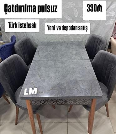 stol ustul: Masa dəsti 💥 TÜRK FABRİKA ENDİRİMLƏ : 330₼ 💃🏻 Yeni və depodan — 2