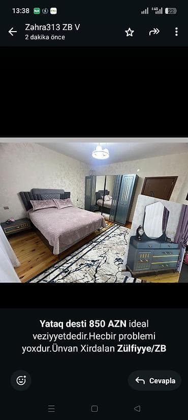 yatağlar: *Yataq desti 850 AZN* ideal veziyyetdedir.Hecbir problemi yoxdur.Ünvan — 1