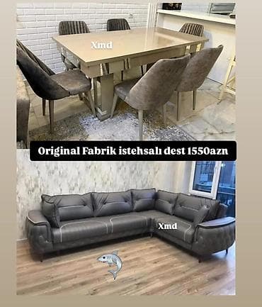 stul stol: Masa və divan dəsti — 1