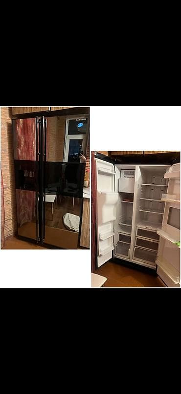 samovar satiram: İşlənmiş 2 qapılı Samsung Soyuducu Satılır, rəng - Qara, Dispenserli — 1