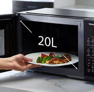 toshiba mikrovalnovka: Микроволновка Toshiba, Отдельностоящая, С микроволнами, цвет - Черный, Новый — 2