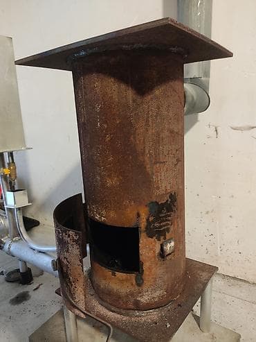 Metalkonstruksiyalı soba/ocaq sistemi - Material: qalın divarlı metal