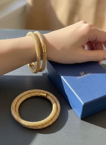 qizil komplekt: Swarovski Spiral Crystals – qızılı rəngdə set - Brend: SWAROVSKI — 1