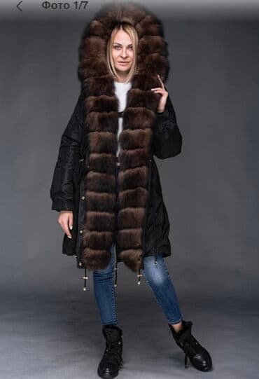 женские шапки из чернобурки: Парка с мехом песца, Одевали пару раз, как новая, размер S-M — 6