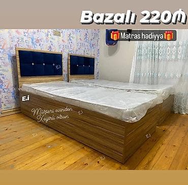 taxt ucun matras: İkinəfərlik çarpayı, Bazalı, Matras ilə, Siyirməsiz — 1