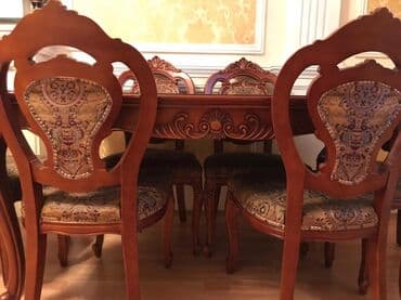 mətbəx ucun stol stullar: Malaziya istehsali 6 oturacag 1 masa klassik,ideal veziyetdedi.tecili — 2