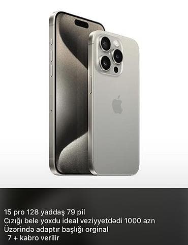 iphone 8 plus ekranı: IPhone 15 Pro, 128 GB, Gümüşü, Face ID — 1