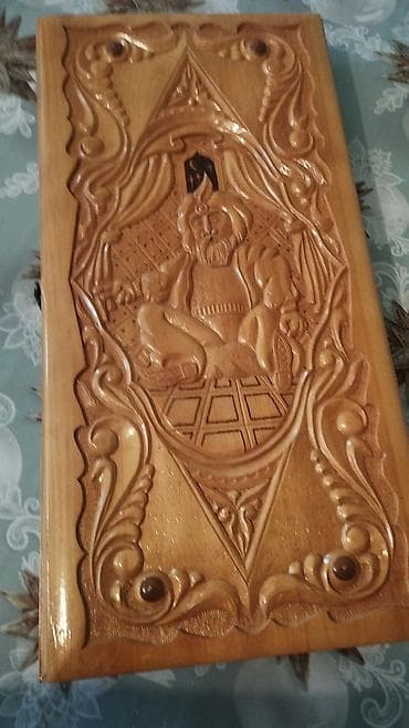 idman kompleksi: Ağac oyma nərd dəsti - Material: tam ağac (cilalanmış), əl işi oyma — 1