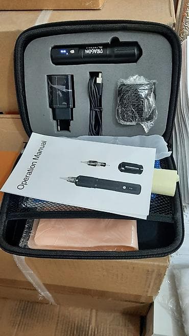 - Peşəkar tatuaj dəsti: DRAGON markalı simsiz tatu qələm maşını. Qol