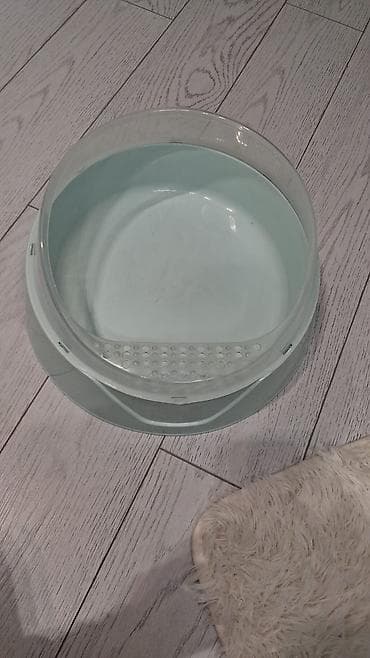 Şəffaf kənarlı, açıq yaşıl rəngdə plastik pişik/quş/kiçik heyvan üçün