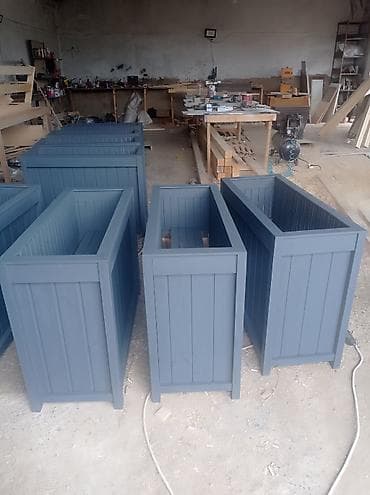 xrusta: Metal çərçivəli taxta dekorativ küplər / çiçək qabları - Material — 5