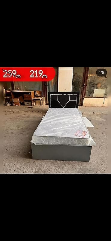 dösek: Tək nəfərlik çarpayı və döşək dəsti. - Ölçü: təxmini 90x190 sm (tək — 1