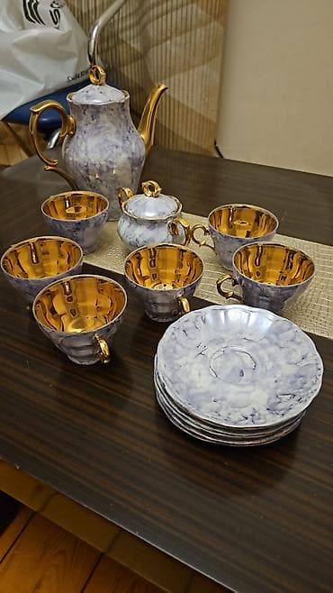 boşqab dəstləri: Çay dəsti, rəng - Bənövşəyi, Farfor — 1