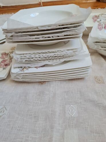 qab qacaq ikinci el: Boşqablar, 6 ədədli dəst, rəng - Ağ, Farfor, Türkiyə — 8