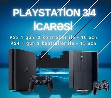playstation kirayə: PlayStation 3/4 icarəsi - PS3 – 1 gün, 2 ədəd kontroller ilə: 10 AZN — 1