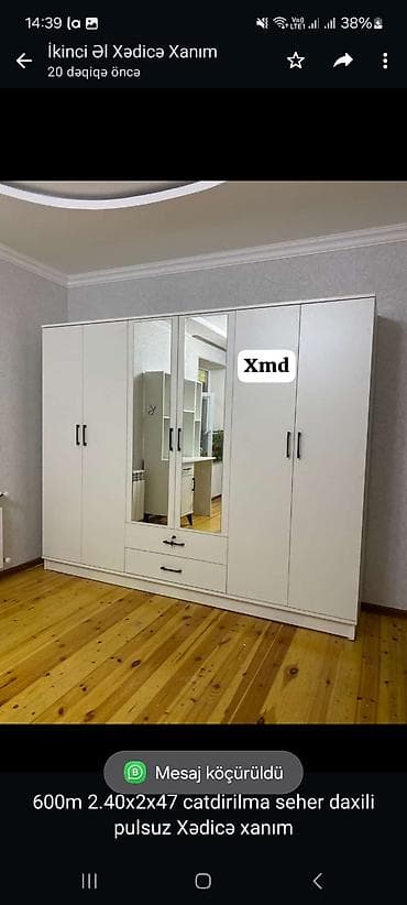 Мебель на заказ: 600m 2.40x2x47 catdirilma seher daxili pulsuz Xədicə xanım — 1