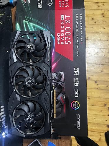 Monitorlar: Videokart Asus Radeon RX 5700 XT, 8 GB, İşlənmiş — 3