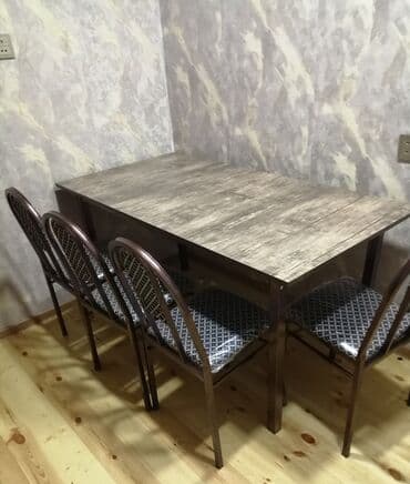 2ci el metbex mebel: Kvadrat masa, Mətbəx üçün, 4 nəfər, Açılmayan, Zəmanətsiz — 13