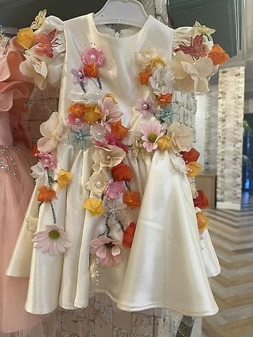 Uşaq ziyafət donları – əl işı ilə bəzədilmiş model(lər) - Model 1: Ağ