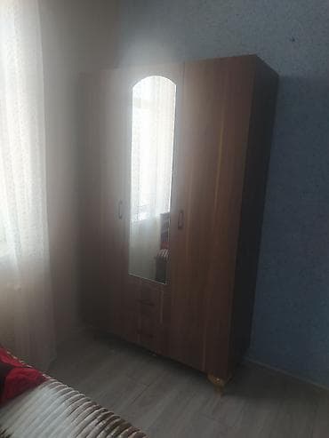 Yeni, 3 qapılı, Qəhvəyi, Taxta, Açılan, Düz dolab
